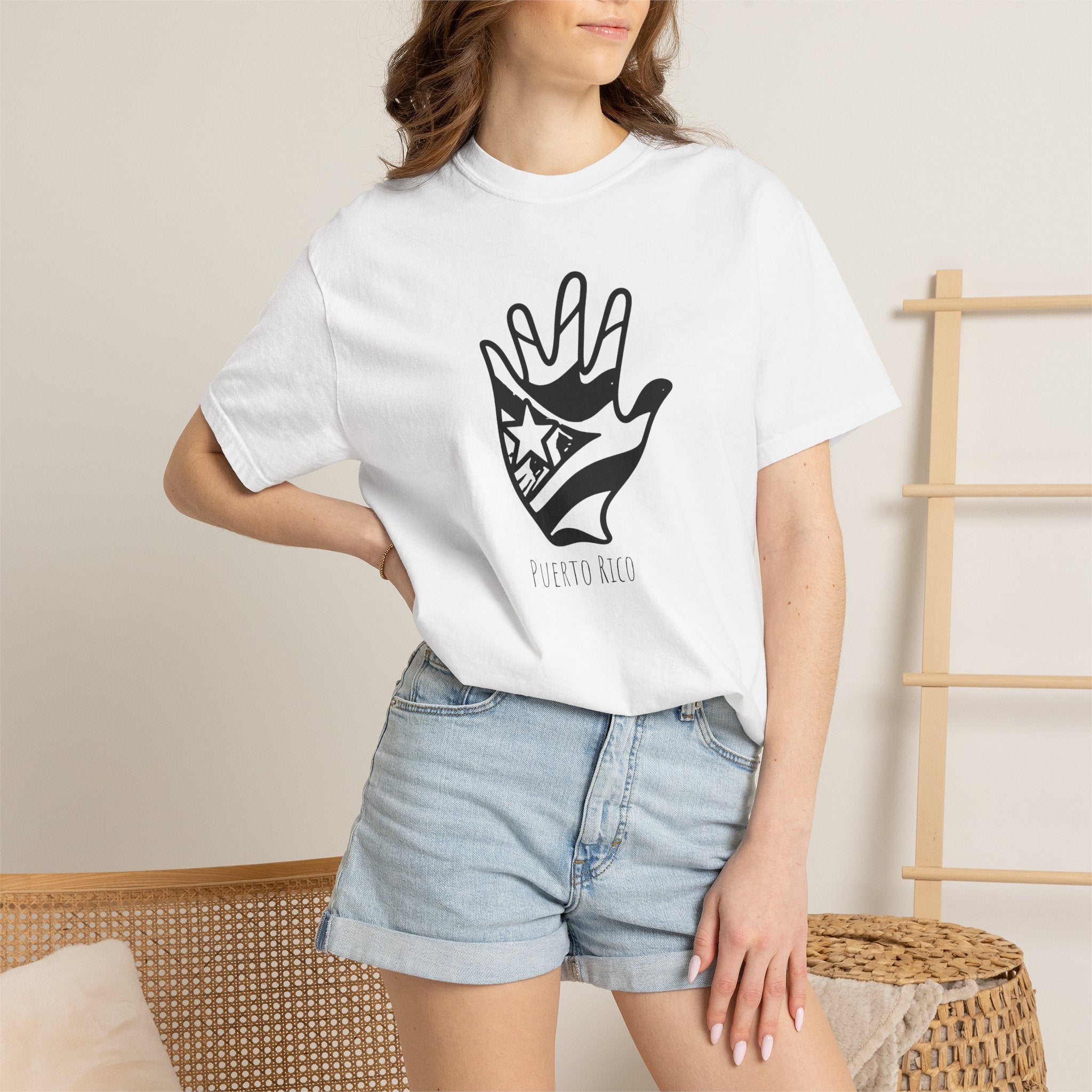 Puerto Rico Hand Graphic T-Shirt — Puerto Rican Flag Palm Tee