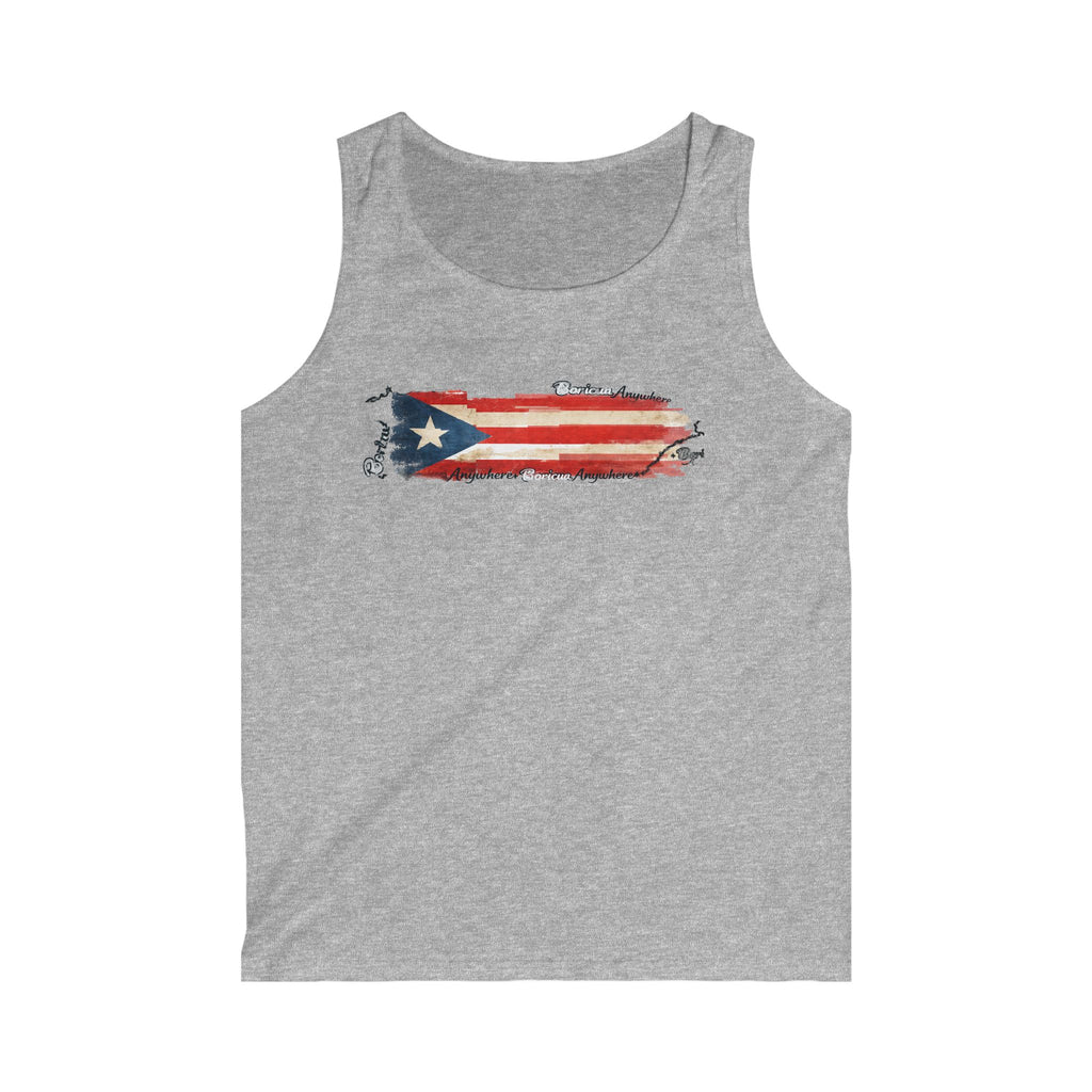 Puerto Rico Flag Tank Top — Distressed Boricua Anywhere Tank