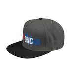 Patriotic USA Snapback Hat — Embroidered Red White & Blue Flag Lettering