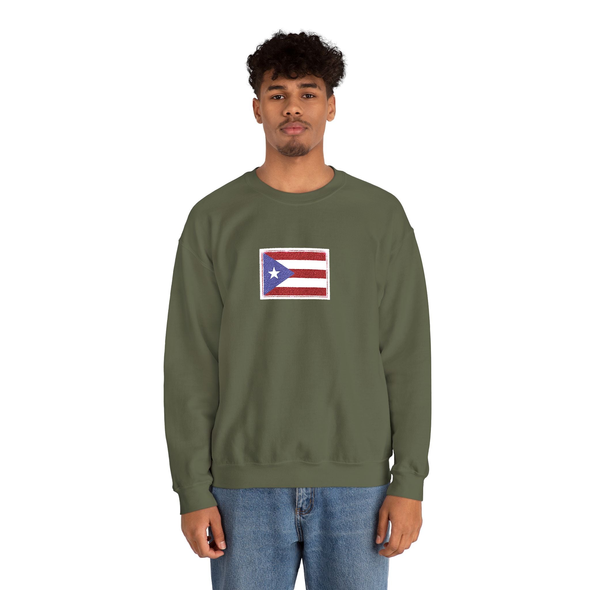 Puerto Rico Flag Graphic Crewneck Sweatshirt