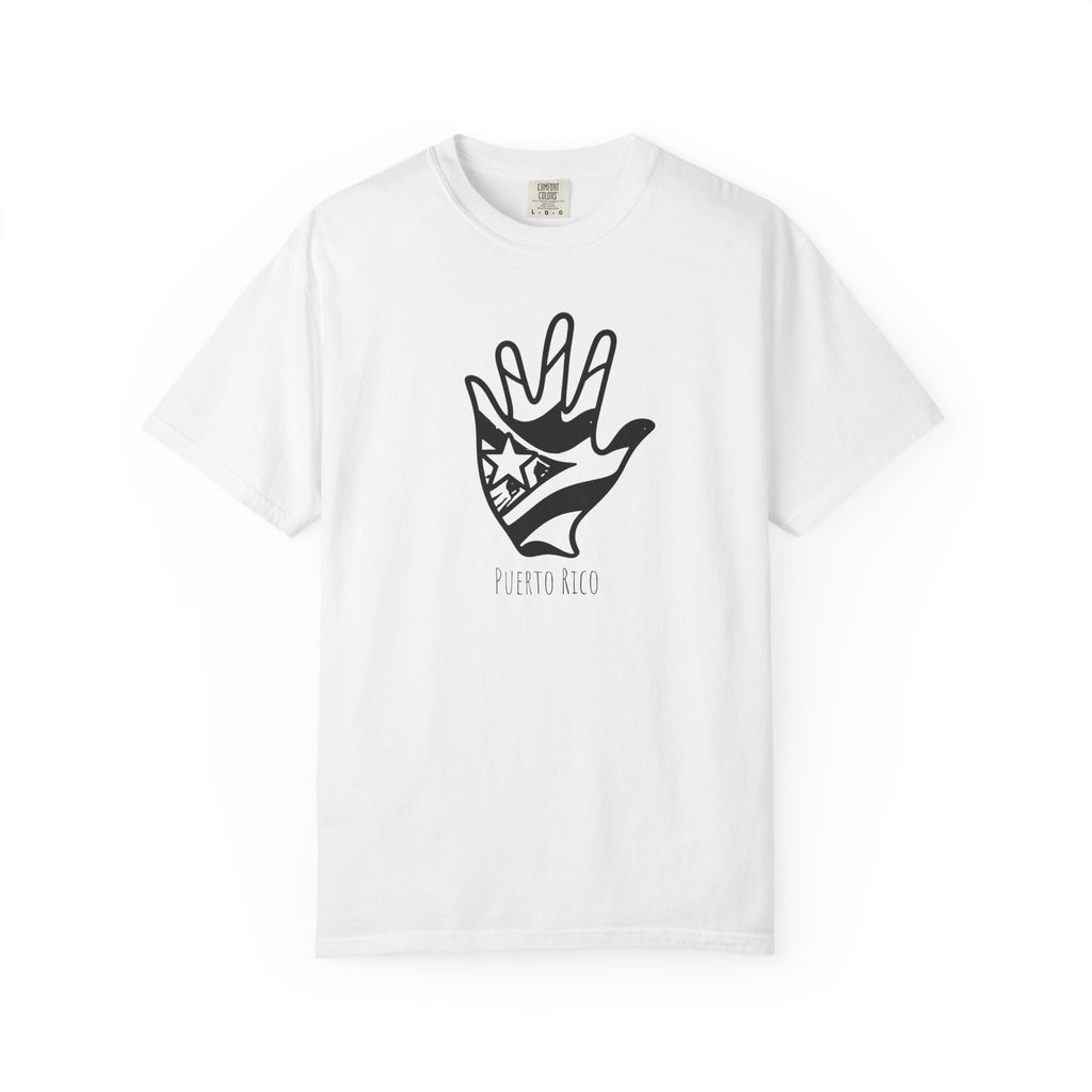 Puerto Rico Hand Graphic T-Shirt — Puerto Rican Flag Palm Tee