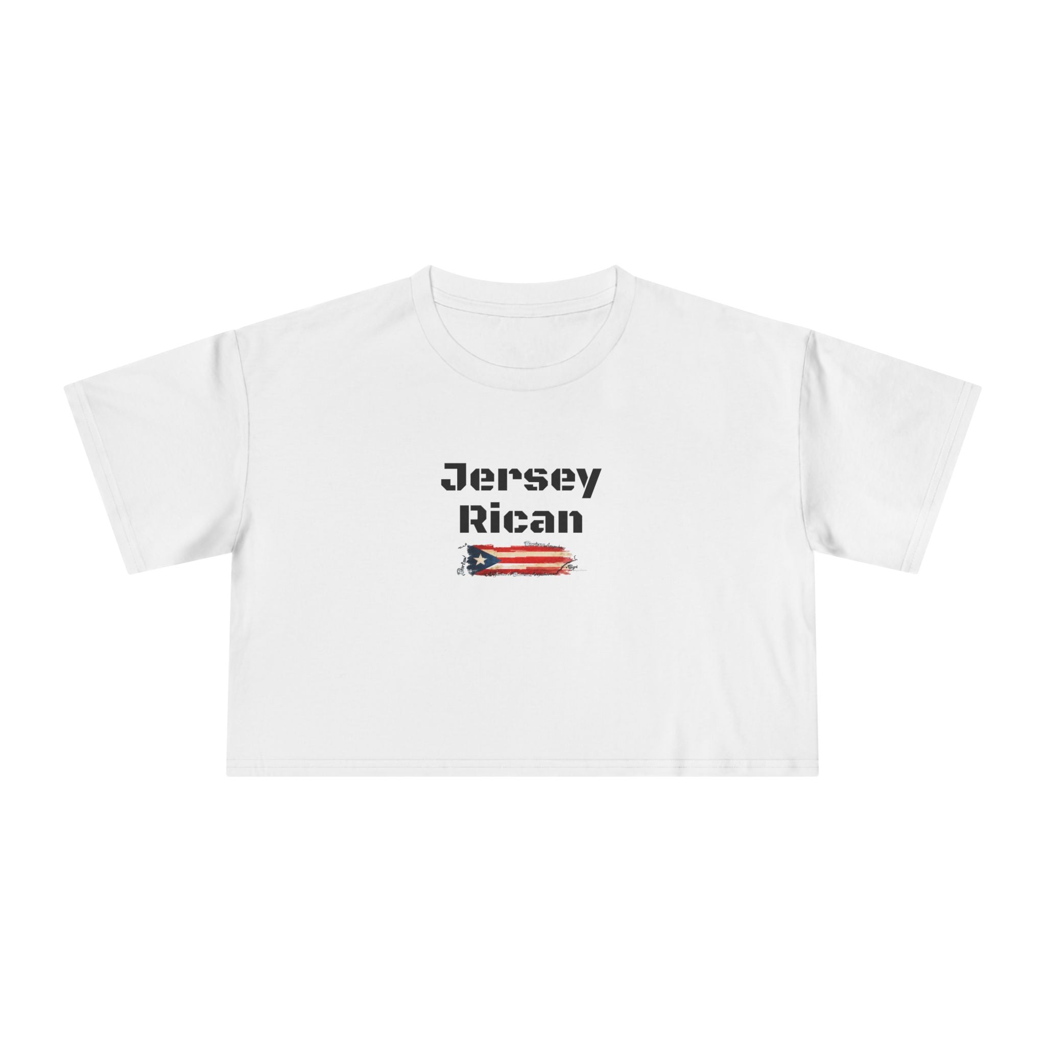 Jersey Rican Crop Tee — Puerto Rican Flag Graphic Women's Crop Top