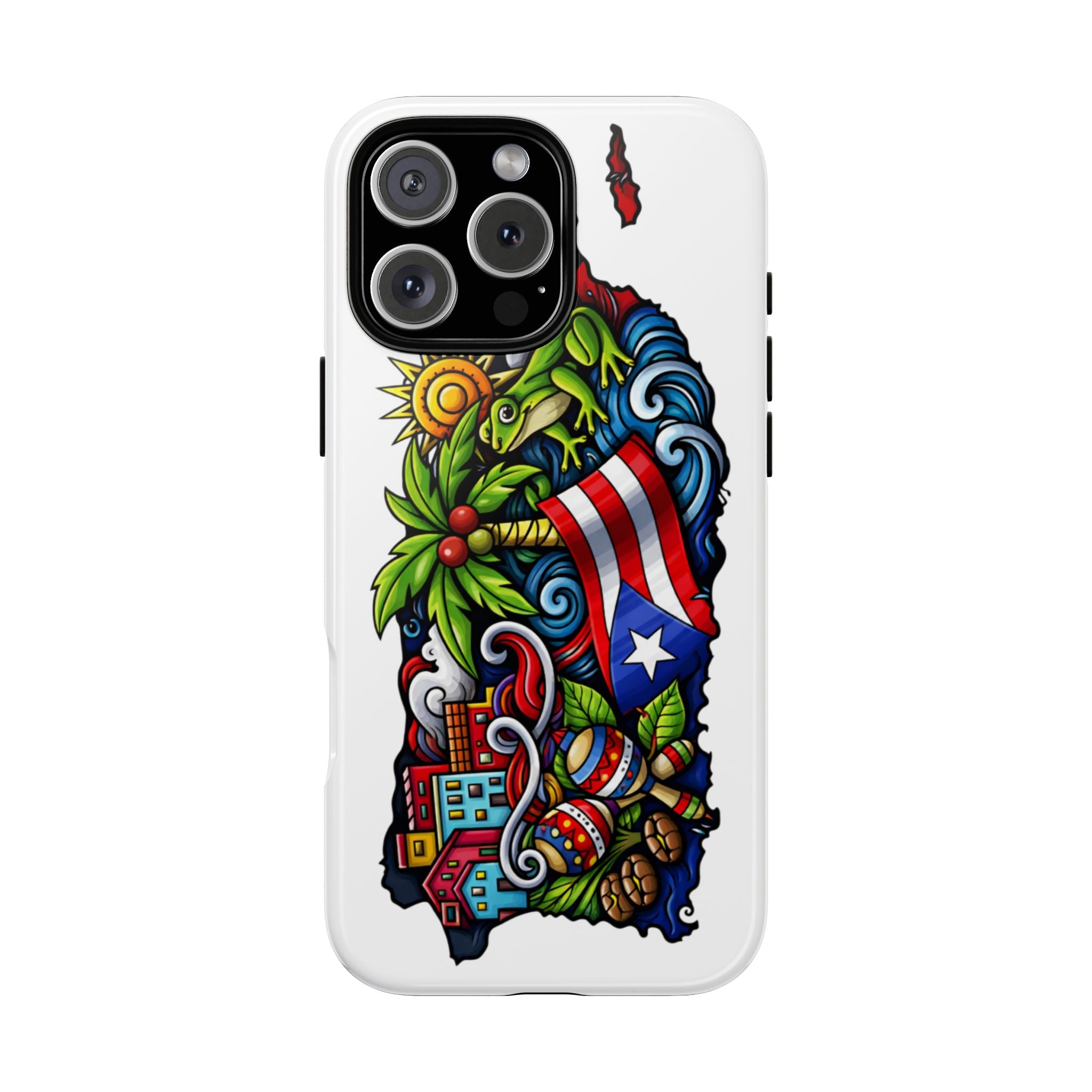 Phone Case — Puerto Rico Flag Tropical Tattoo Design