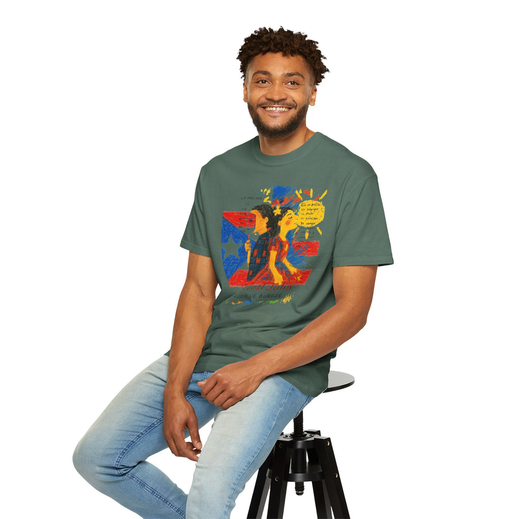 Puerto Rican Flag Art T-Shirt Julia de Burgos homenaje— "The Dua Julia" Illustrated Graphic Tee