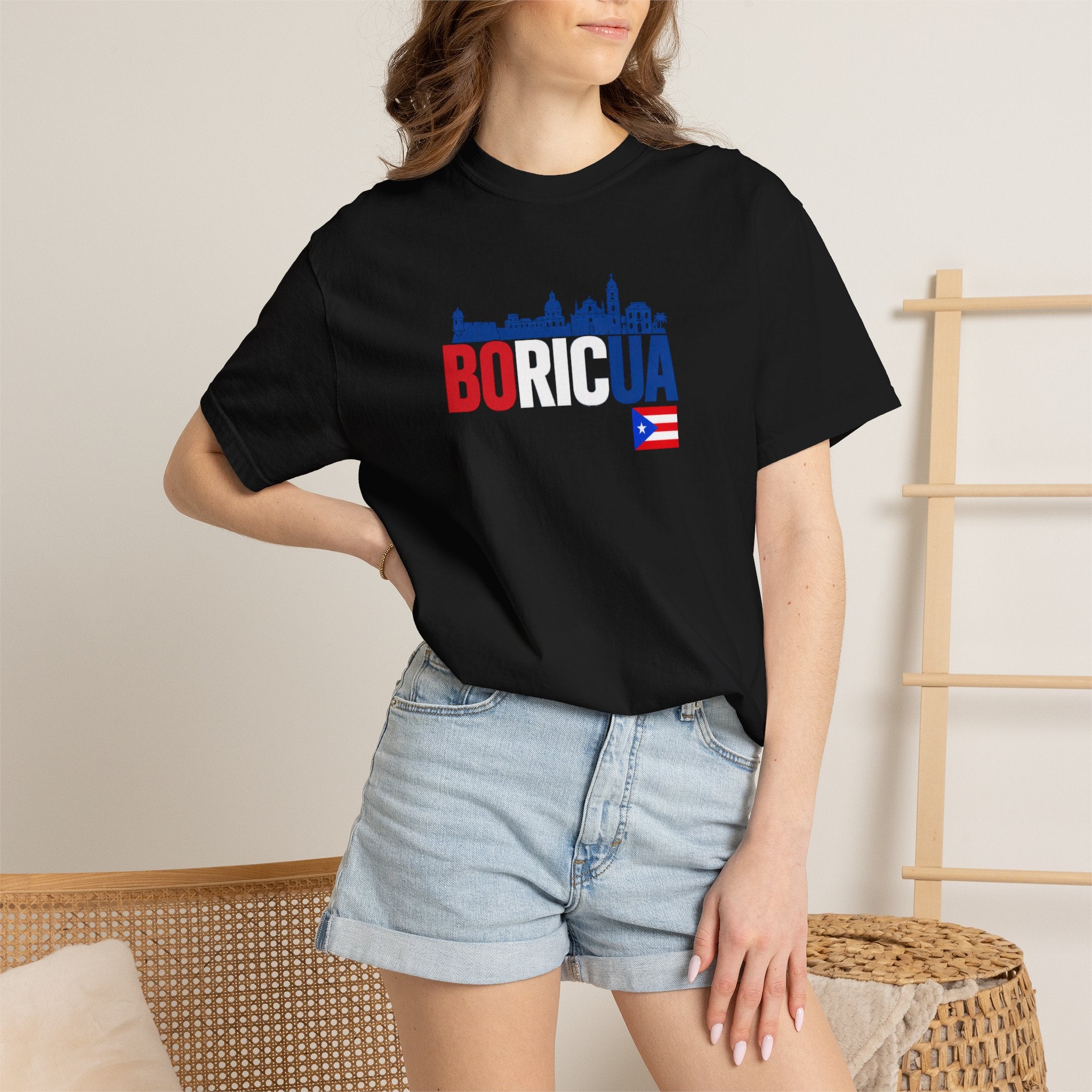 Borícua Skyline T‑Shirt — Puerto Rico Flag Pride Tee