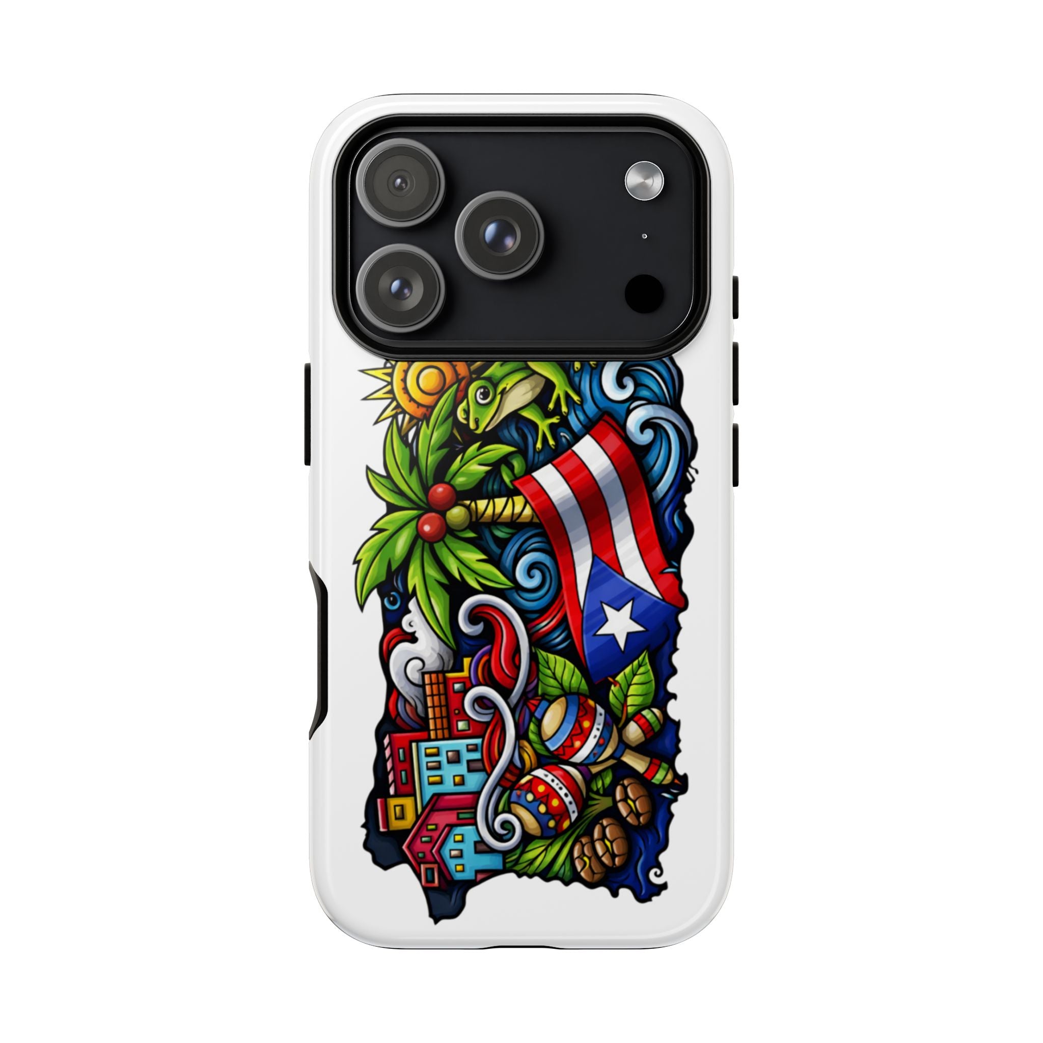 Phone Case — Puerto Rico Flag Tropical Tattoo Design