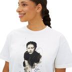 Boxy Tee — Vintage Portrait Graphic "Julia de Burgos" poem Women's Cropped T-Shirt