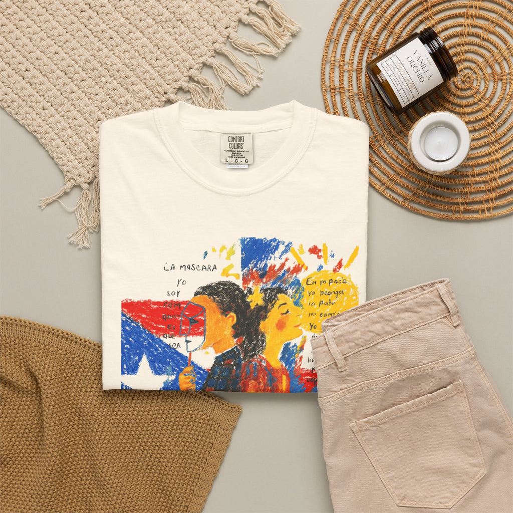 Puerto Rican Flag Art T-Shirt Julia de Burgos homenaje— "The Dua Julia" Illustrated Graphic Tee