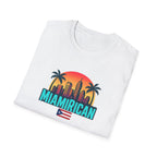 T-Shirt — Miamirican Miami Skyline with Puerto Rican Flag Graphic