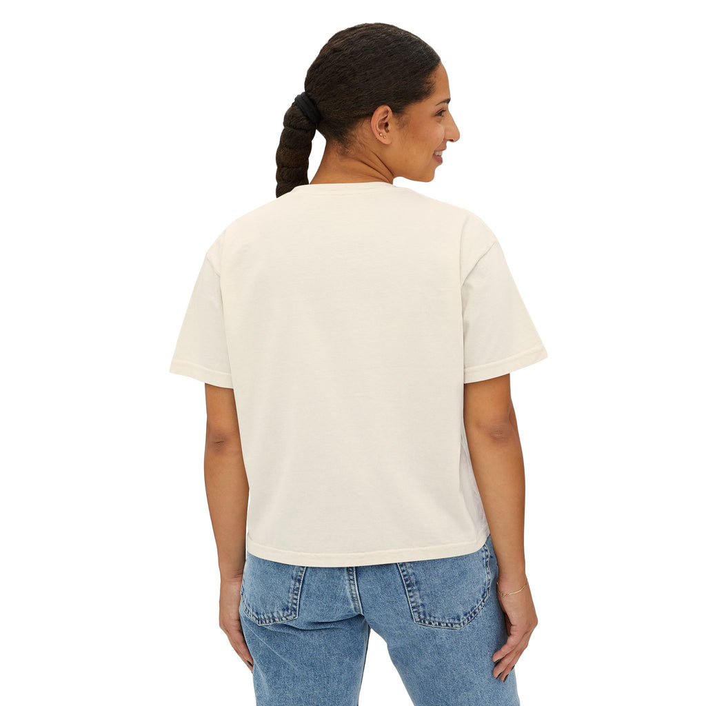 Boxy Tee — Vintage Portrait Graphic "Julia de Burgos" poem Women's Cropped T-Shirt