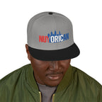 Patriotic USA Snapback Hat — Embroidered Red White & Blue Flag Lettering