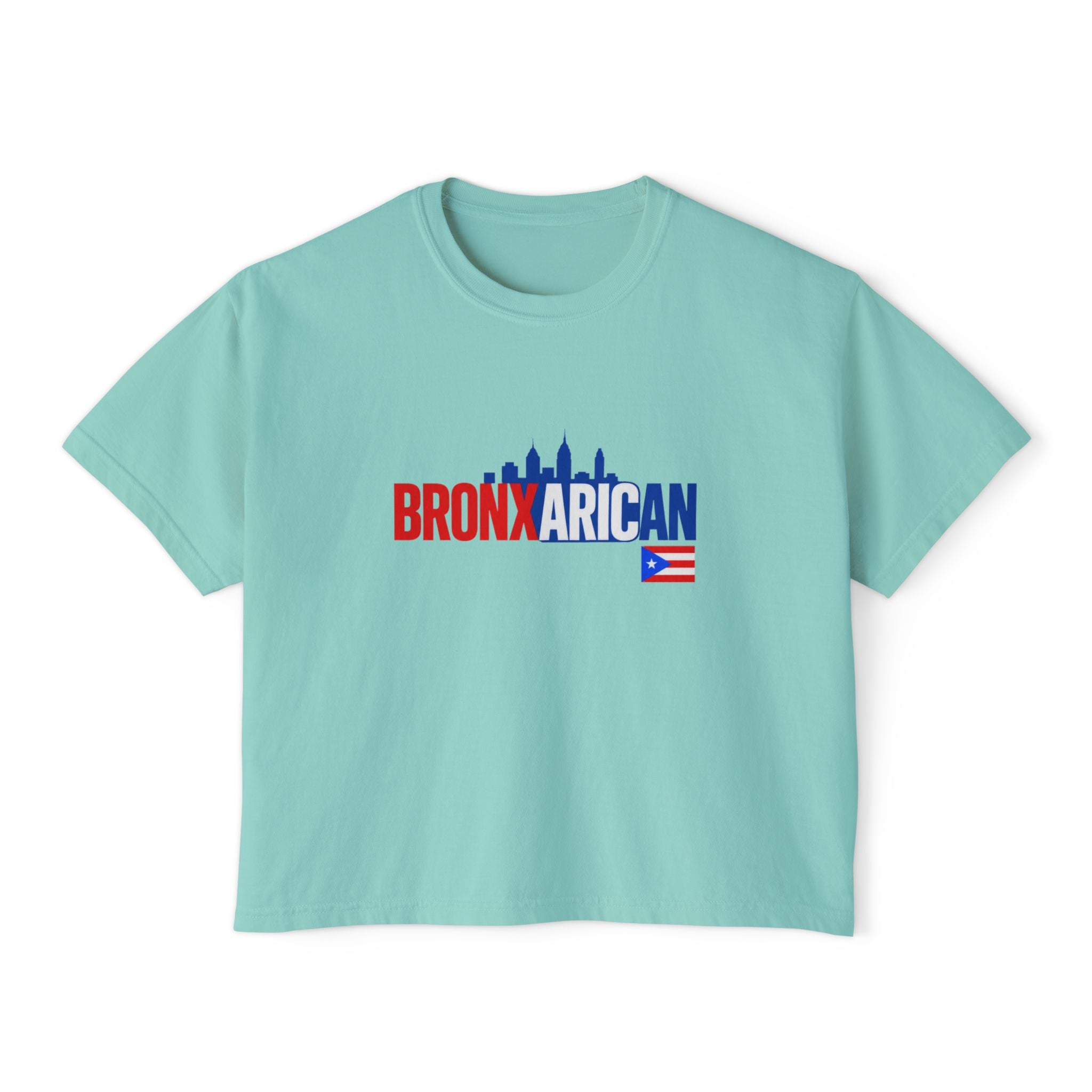 Bronx Rican Women's Boxy Tee – Puerto Rican Pride Skyline Shirt