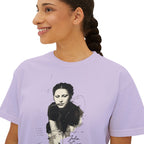 Boxy Tee — Vintage Portrait Graphic "Julia de Burgos" poem Women's Cropped T-Shirt