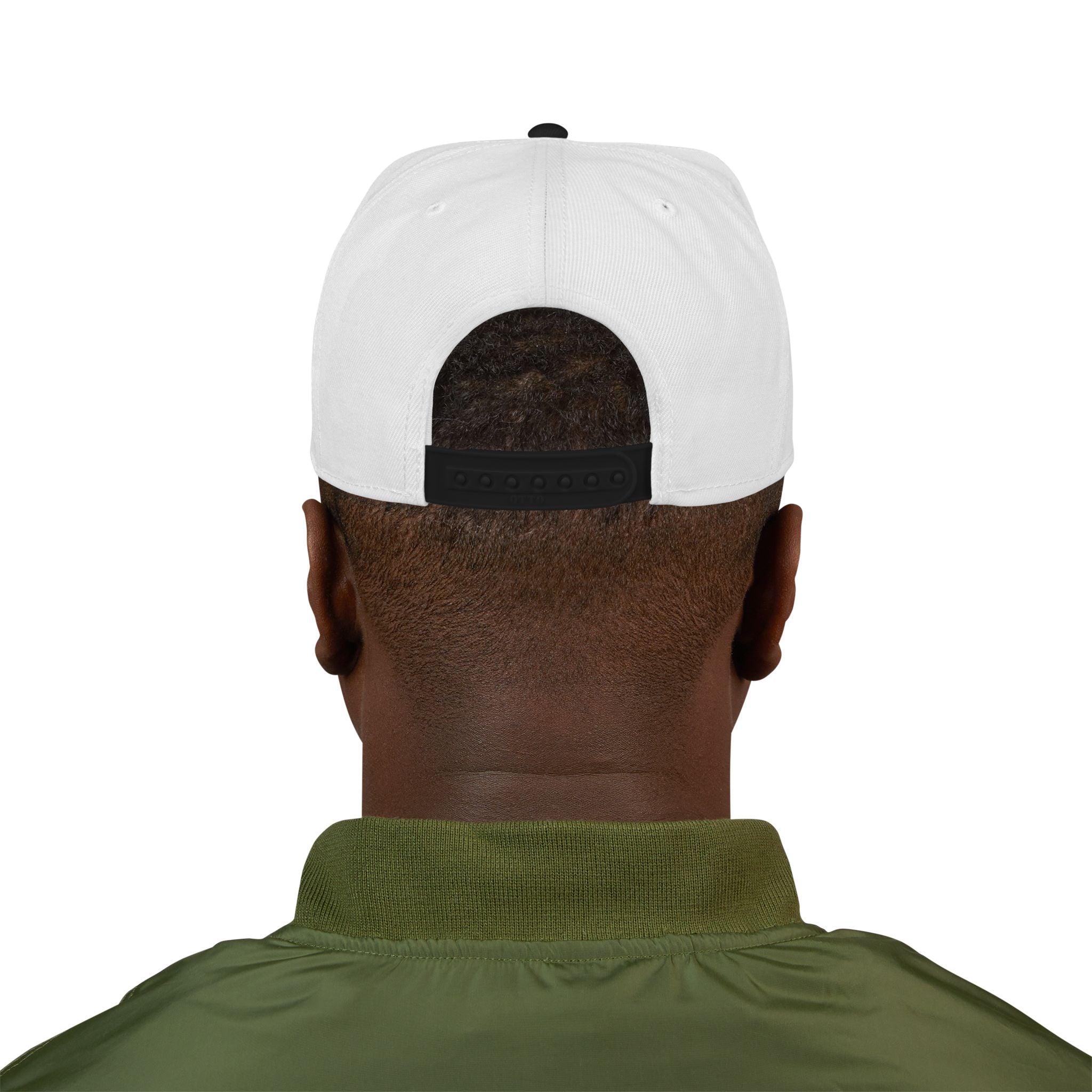 Patriotic USA Snapback Hat — Embroidered Red White & Blue Flag Lettering
