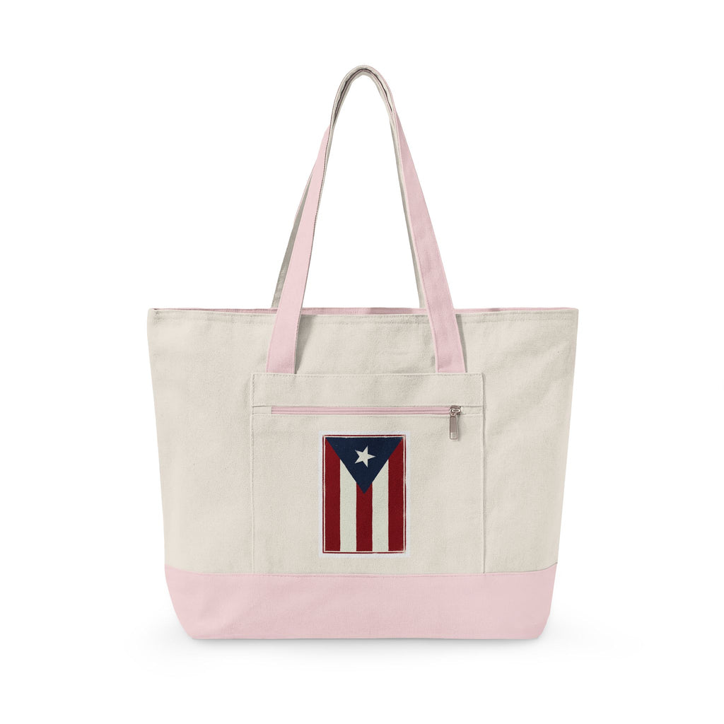 Tote - Puerto Rico Flag Zippered Beach & Market Bag