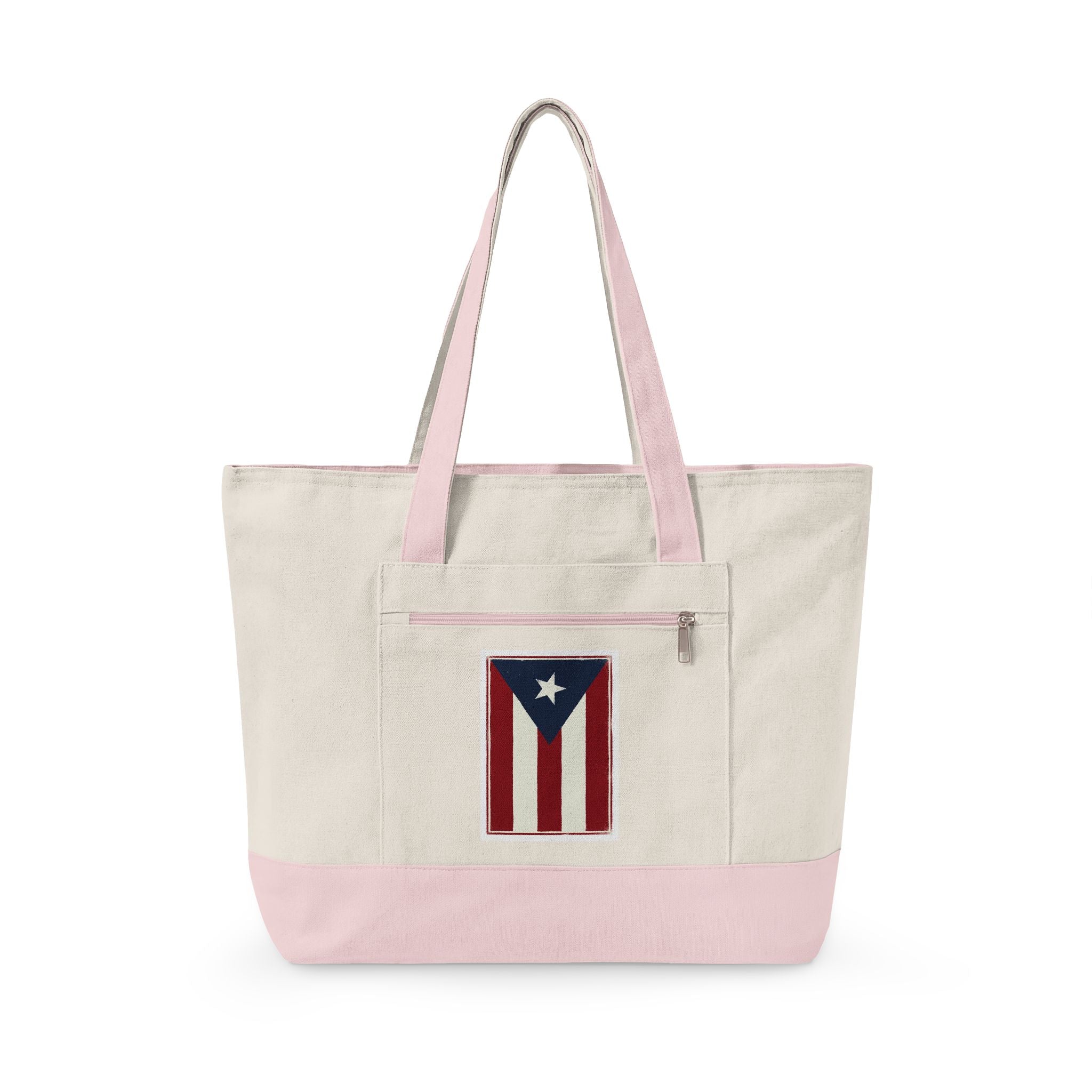 Tote - Puerto Rico Flag Zippered Beach & Market Bag