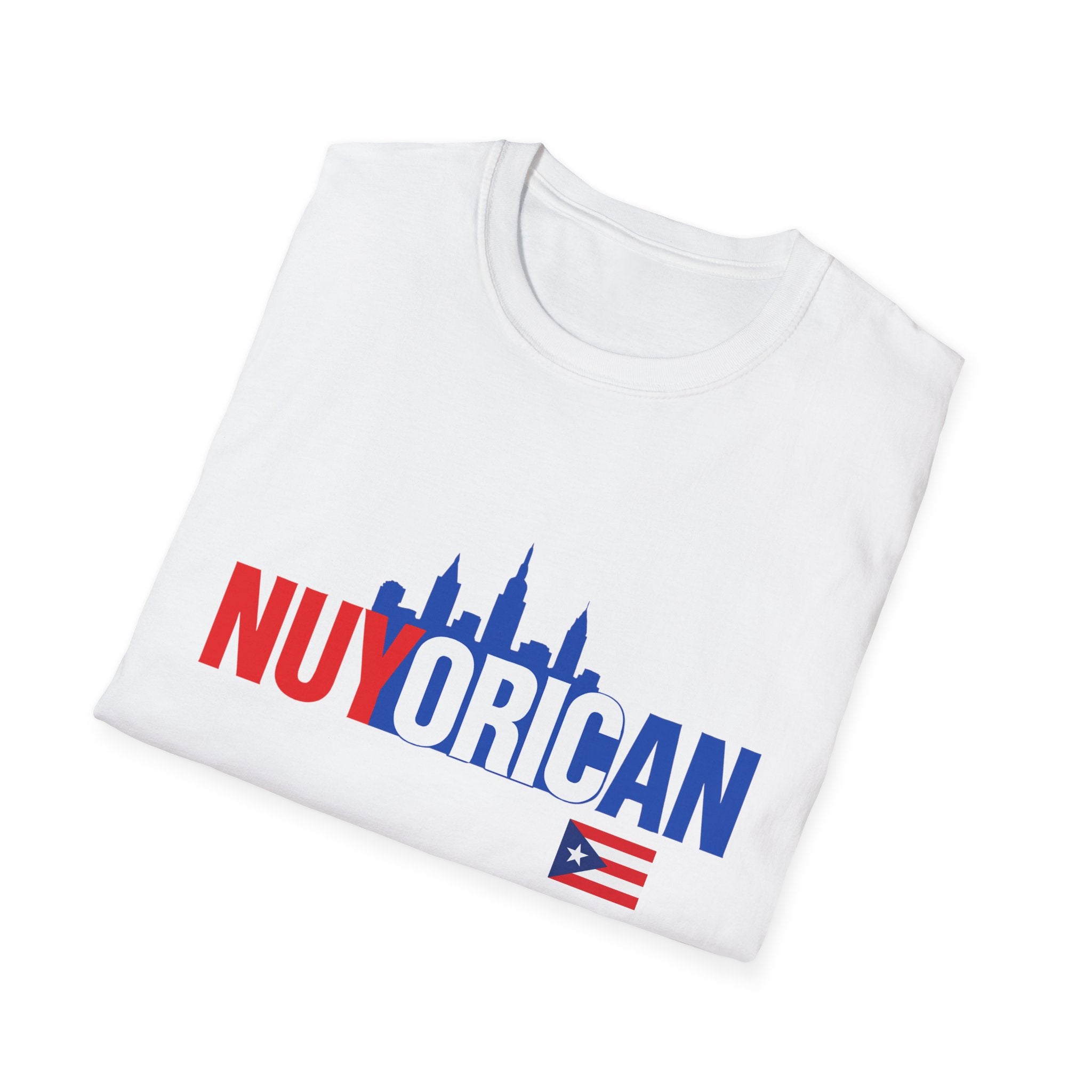 Nuyorican Skyline T-Shirt with Puerto Rico Flag – Retro NYC Pride Tee
