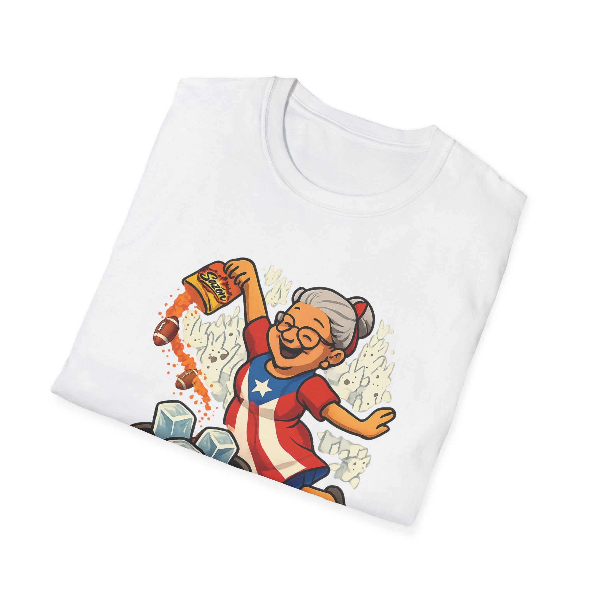 Puerto Rican Abuela Cooking Shirt – Grandma Stirring Sancocho with Sofrito Chef Tee