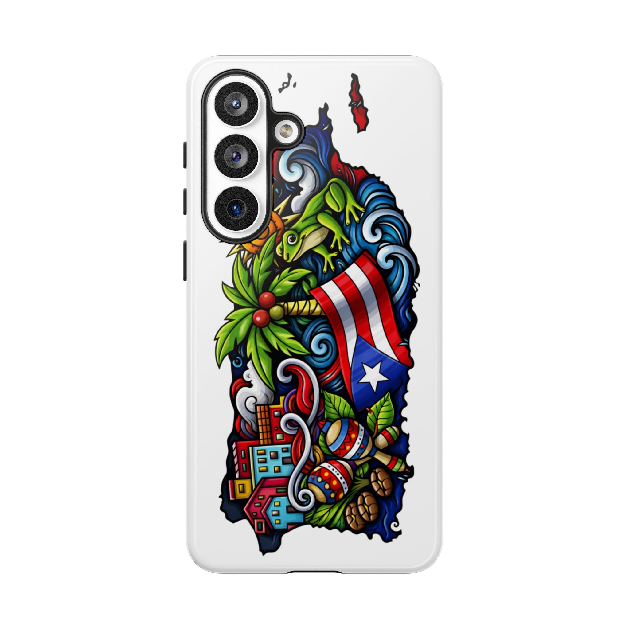 Phone Case — Puerto Rico Flag Tropical Tattoo Design