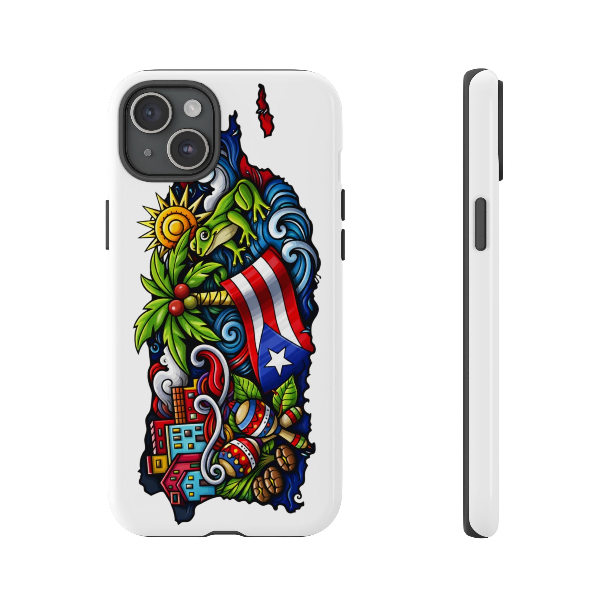 Phone Case — Puerto Rico Flag Tropical Tattoo Design