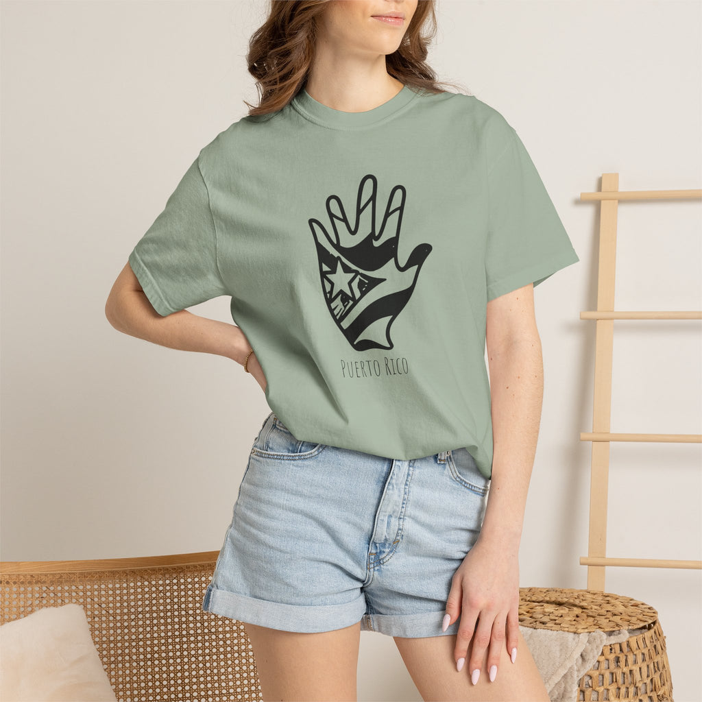 Puerto Rico Hand Graphic T-Shirt — Puerto Rican Flag Palm Tee