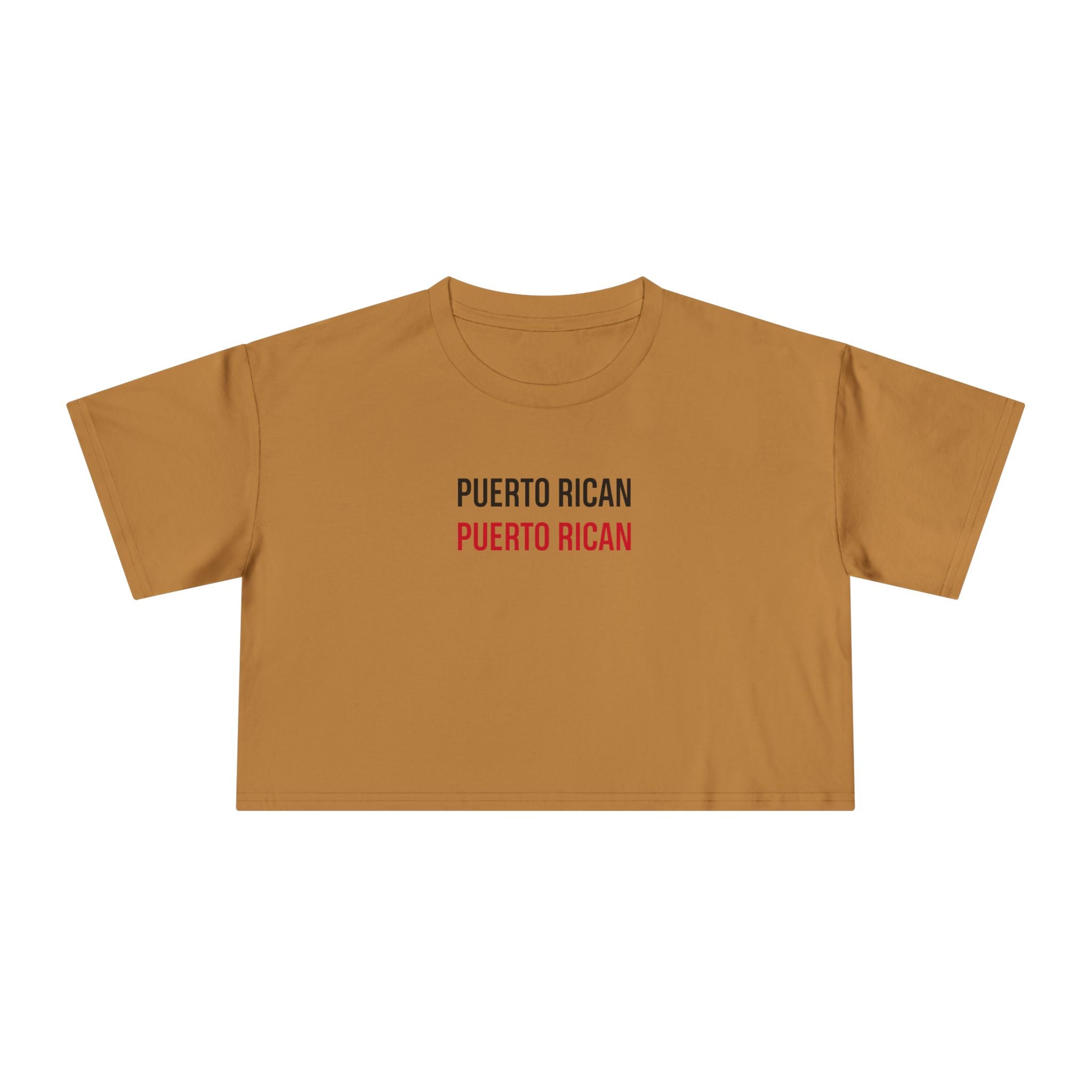 Puerto Rican Crop Tee — 'PUERTO RICAN' Minimalist Pride Women’s Crop Top
