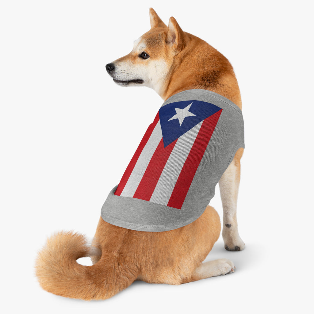Pet Tank Top — "We're Here We're Proud" Football Trophy Design