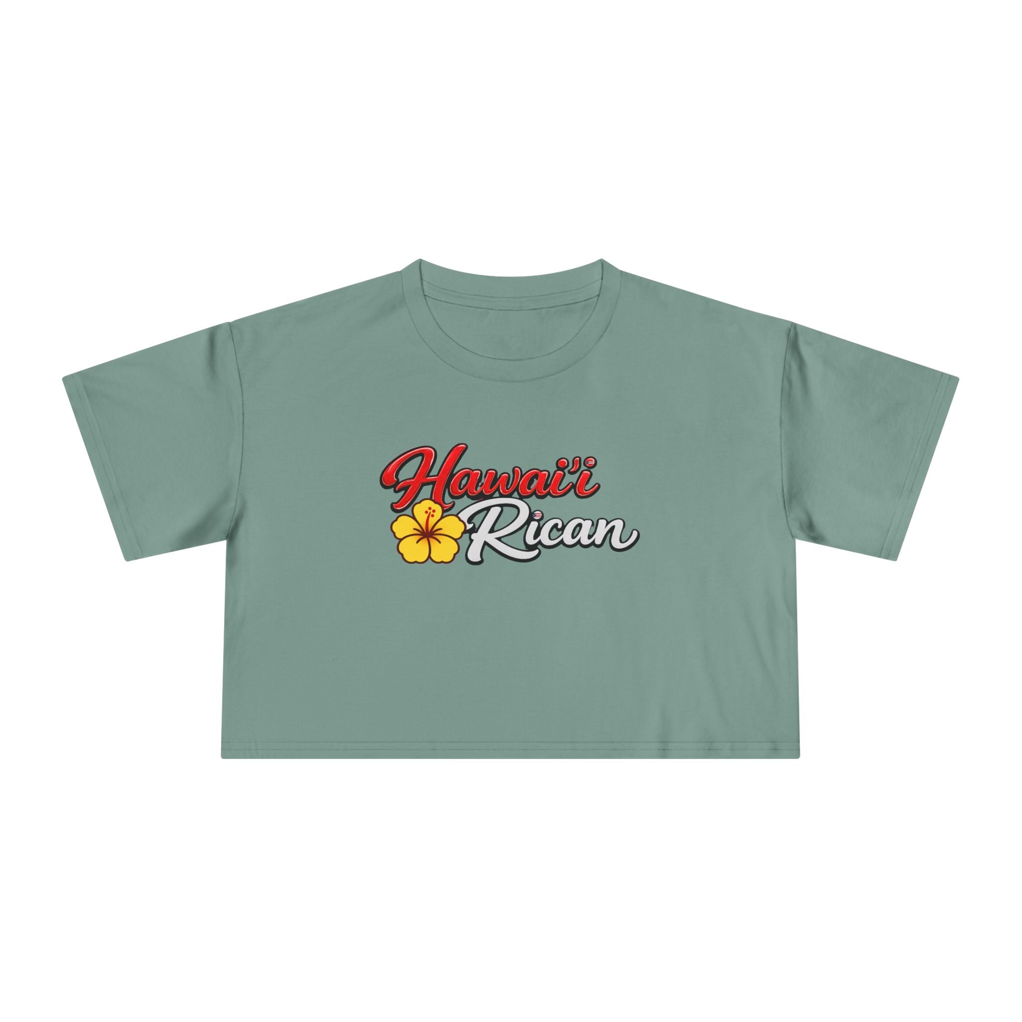 Hawaiian Rican Crop Tee — Floral Island Pride Women’s Top