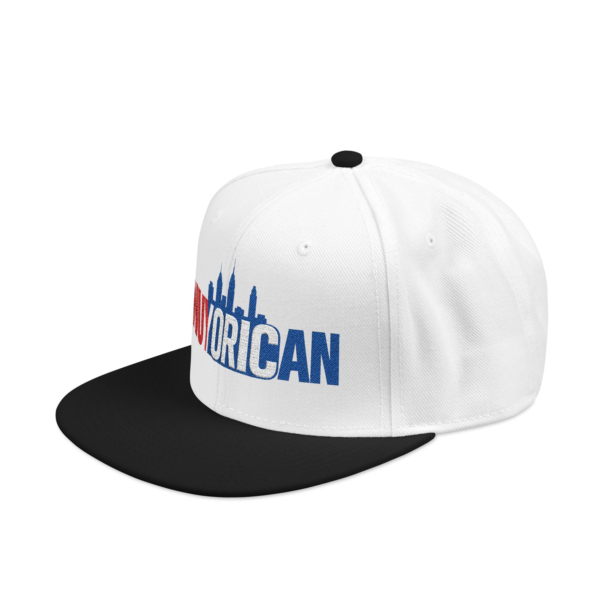 Patriotic USA Snapback Hat — Embroidered Red White & Blue Flag Lettering