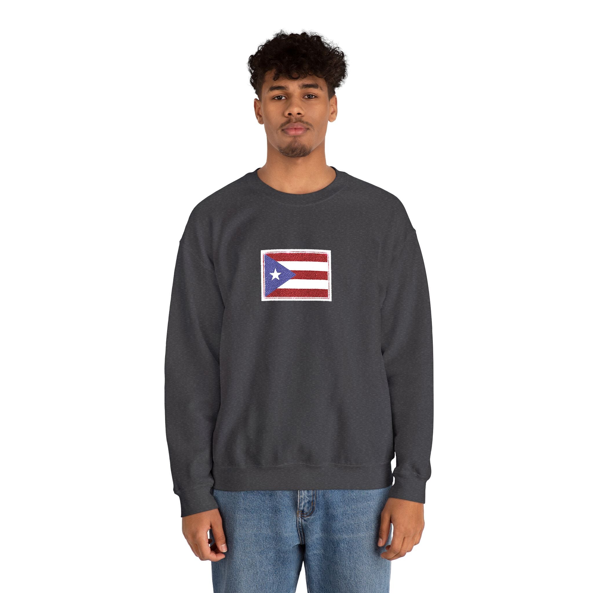 Puerto Rico Flag Graphic Crewneck Sweatshirt