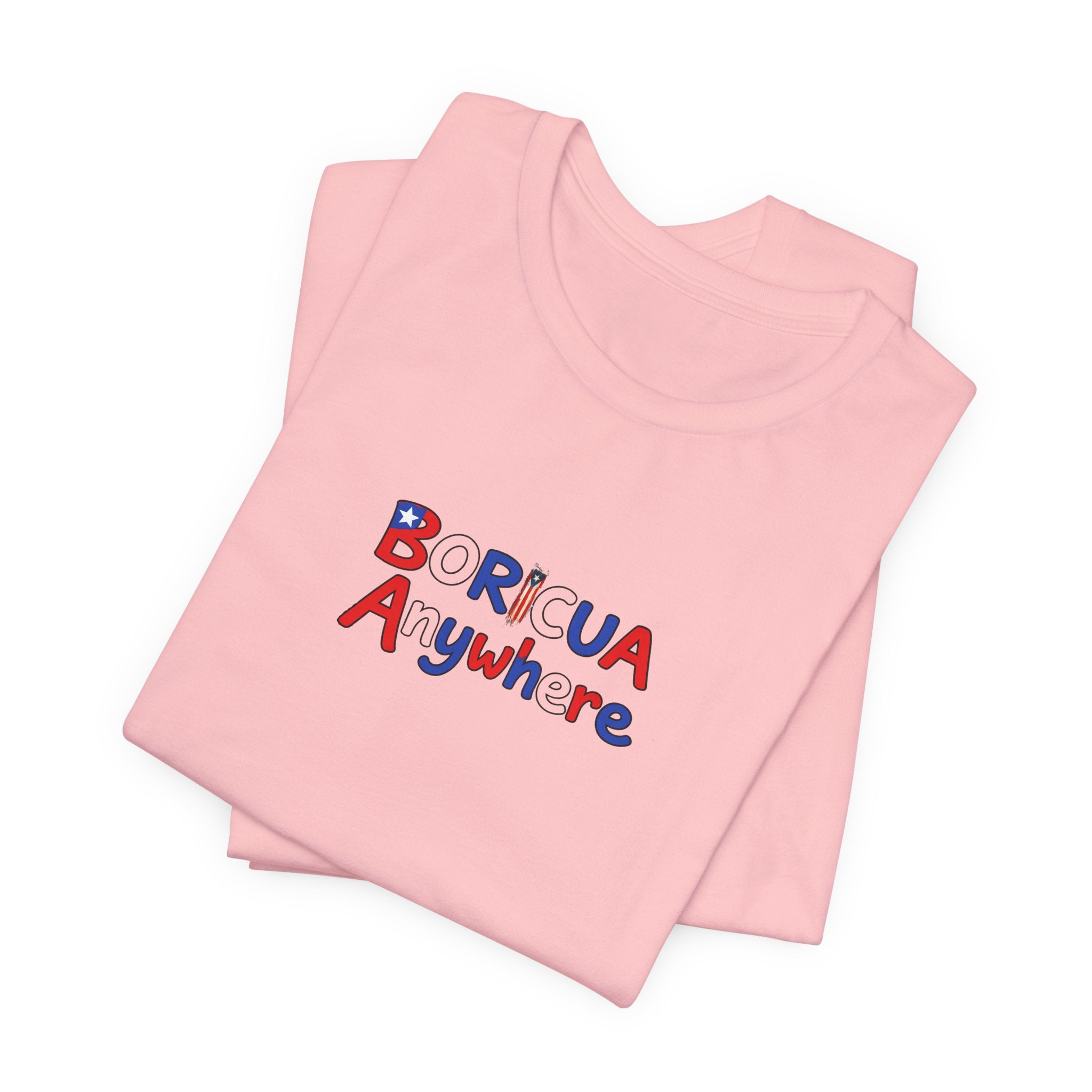 Boricua Anywhere T‑Shirt — Puerto Rican Pride Red & Blue Graphic Tee