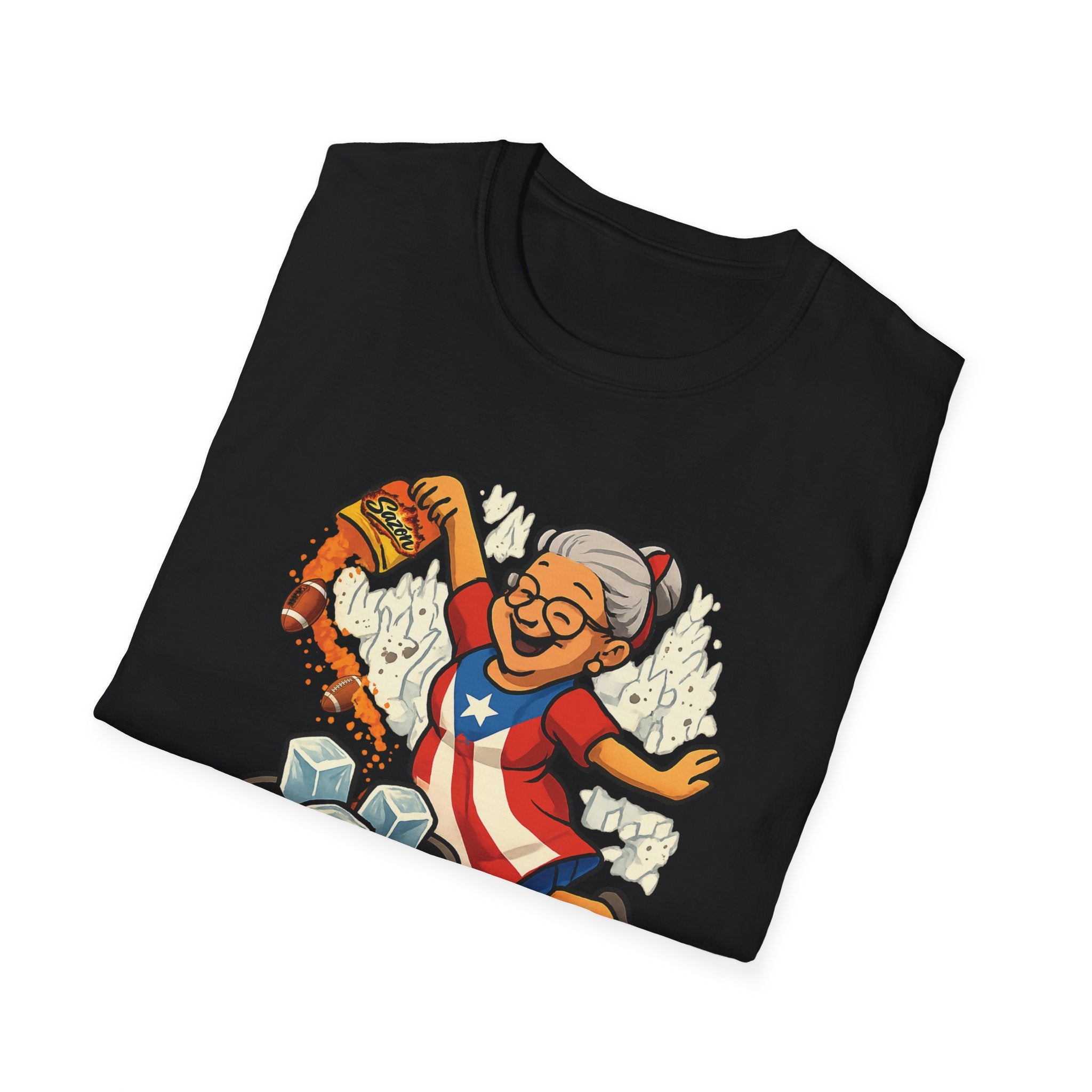 Puerto Rican Abuela Cooking Shirt – Grandma Stirring Sancocho with Sofrito Chef Tee