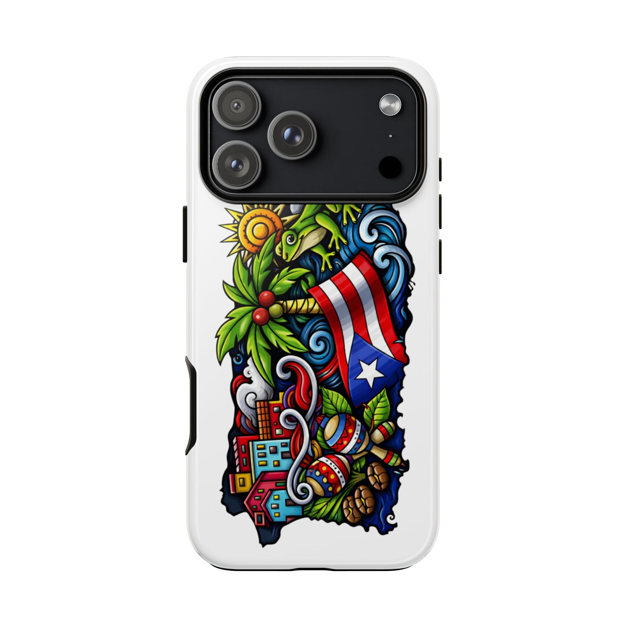 Phone Case — Puerto Rico Flag Tropical Tattoo Design