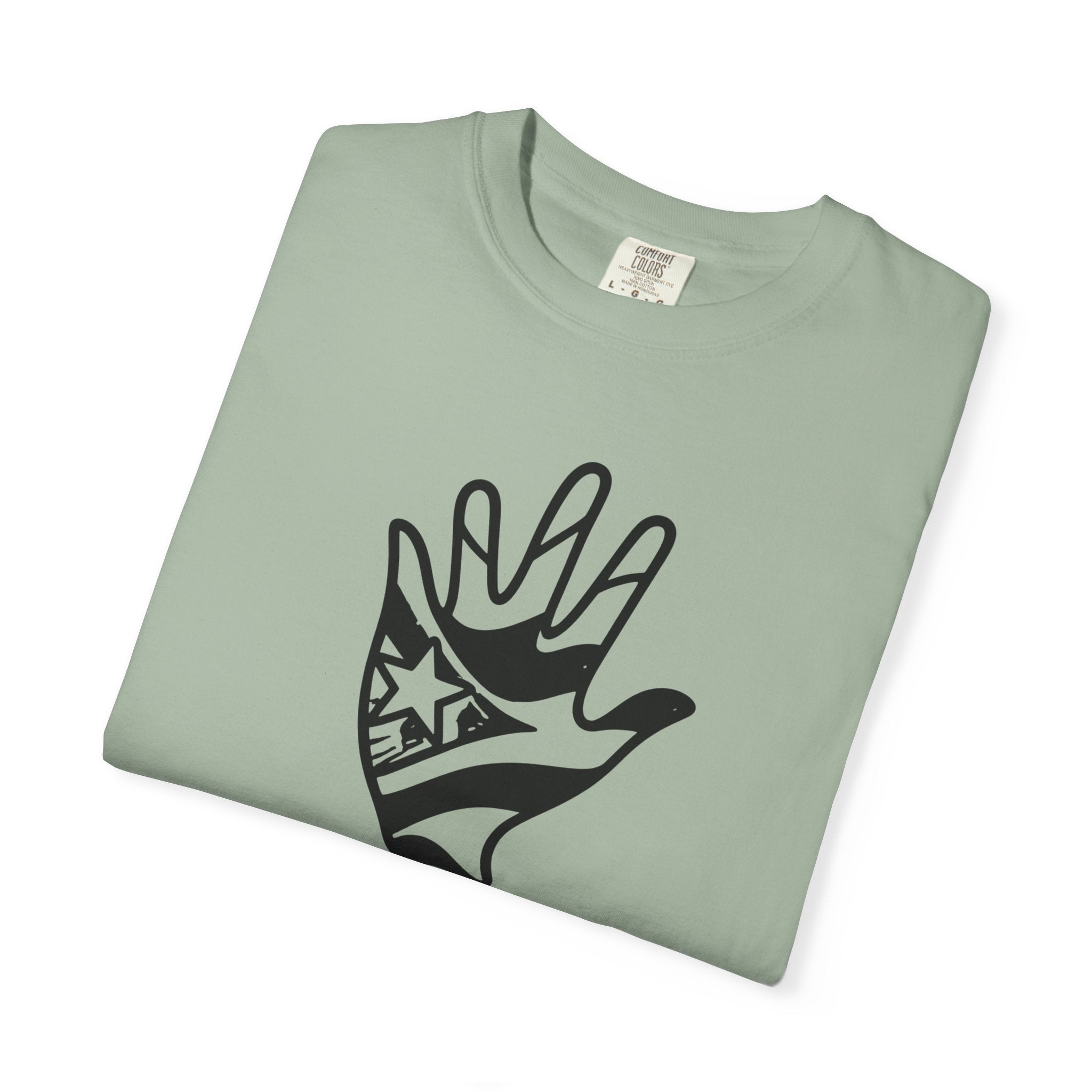 Puerto Rico Hand Graphic T-Shirt — Puerto Rican Flag Palm Tee