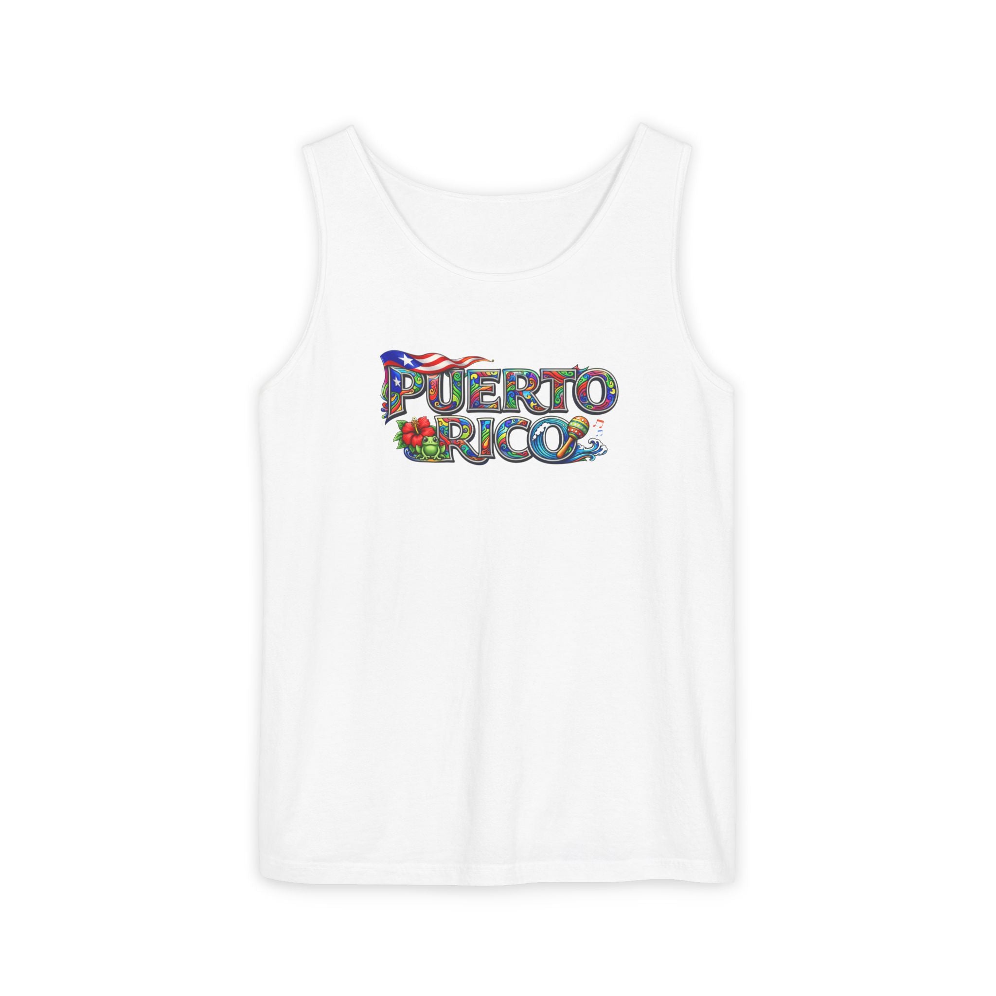 Puerto Rico Floral Tank Top – Tropical Island Pride Sleeveless Tee