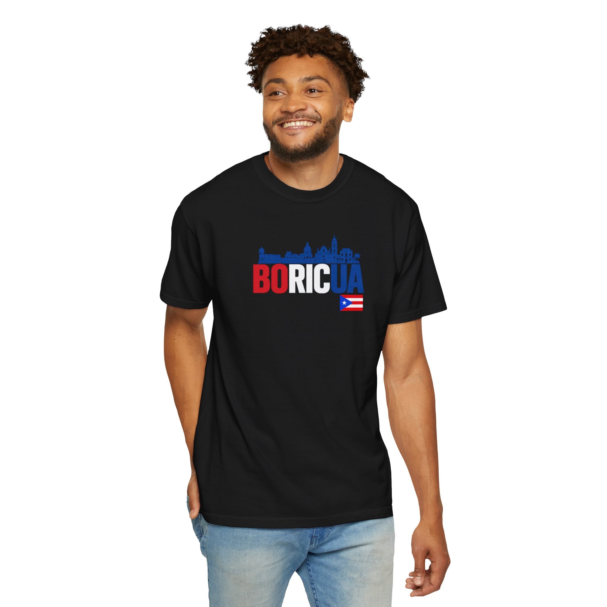 Borícua Skyline T‑Shirt — Puerto Rico Flag Pride Tee