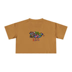 Women's Crop Tee — Colorful Puerto Rico Floral Map Graphic