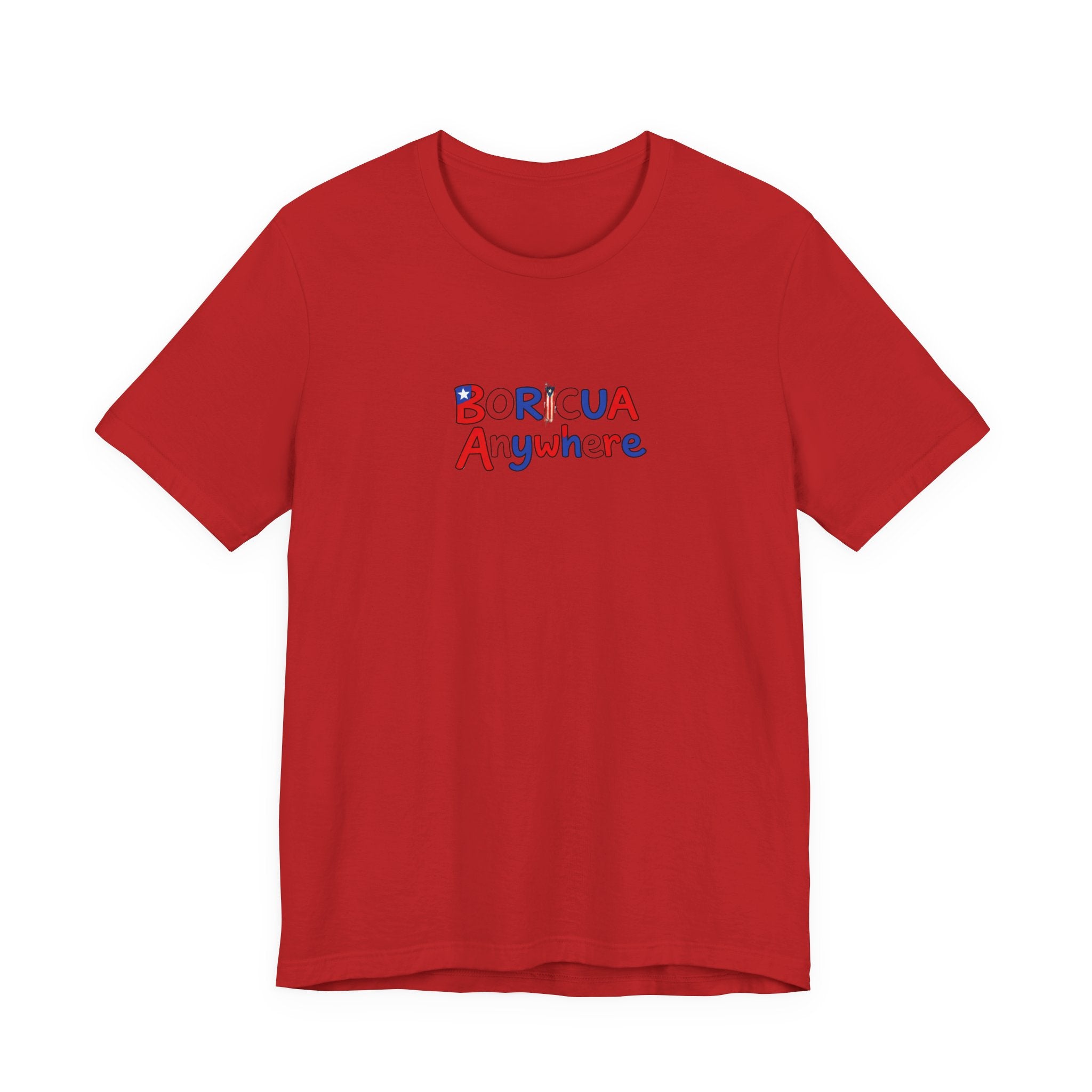 Boricua Anywhere T‑Shirt — Puerto Rican Pride Red & Blue Graphic Tee