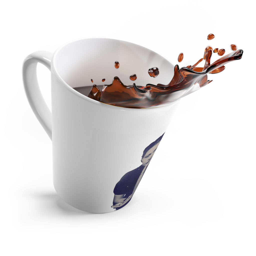 Latte Mug — Vintage Julia de Burgos on Pencil Illustration Coffee Cup