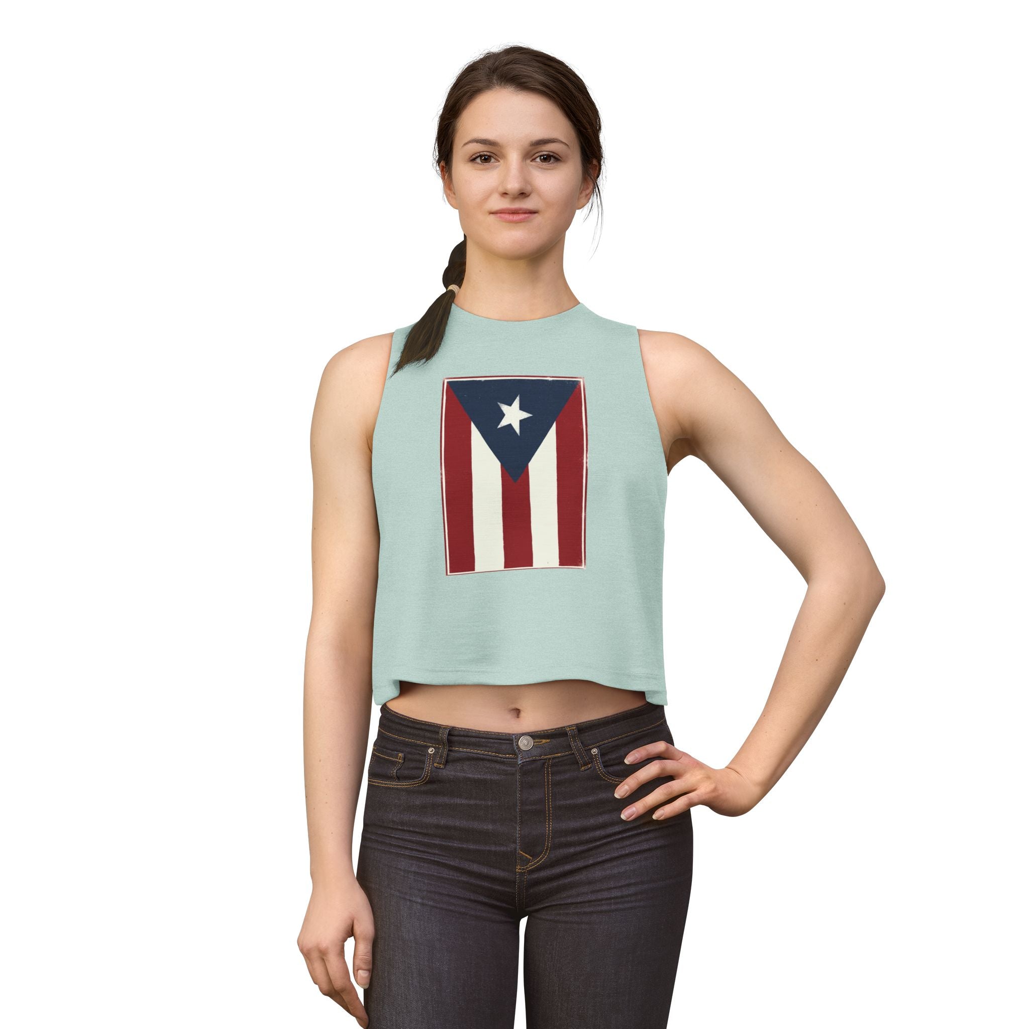 Puerto Rican Flag Crop Top — Vintage Boricua Pride Women's Tank