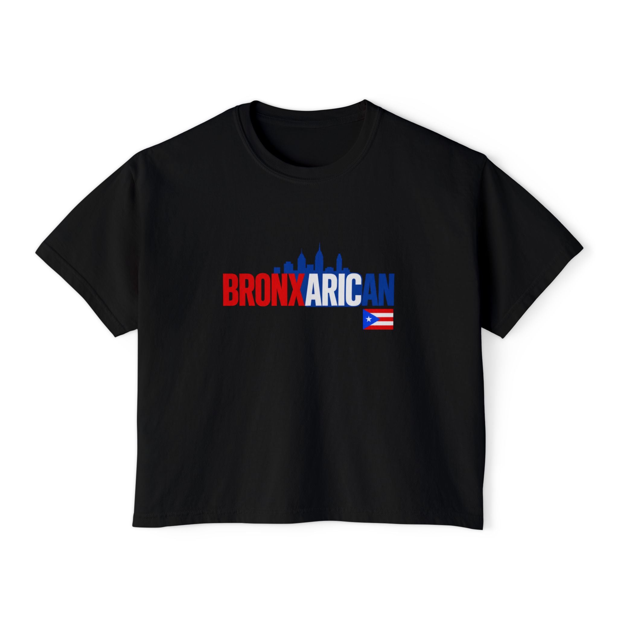 Bronx Rican Women's Boxy Tee – Puerto Rican Pride Skyline Shirt