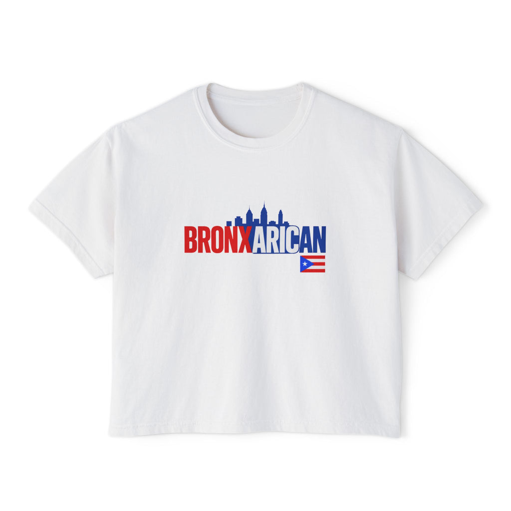 Bronx Rican Women's Boxy Tee – Puerto Rican Pride Skyline Shirt