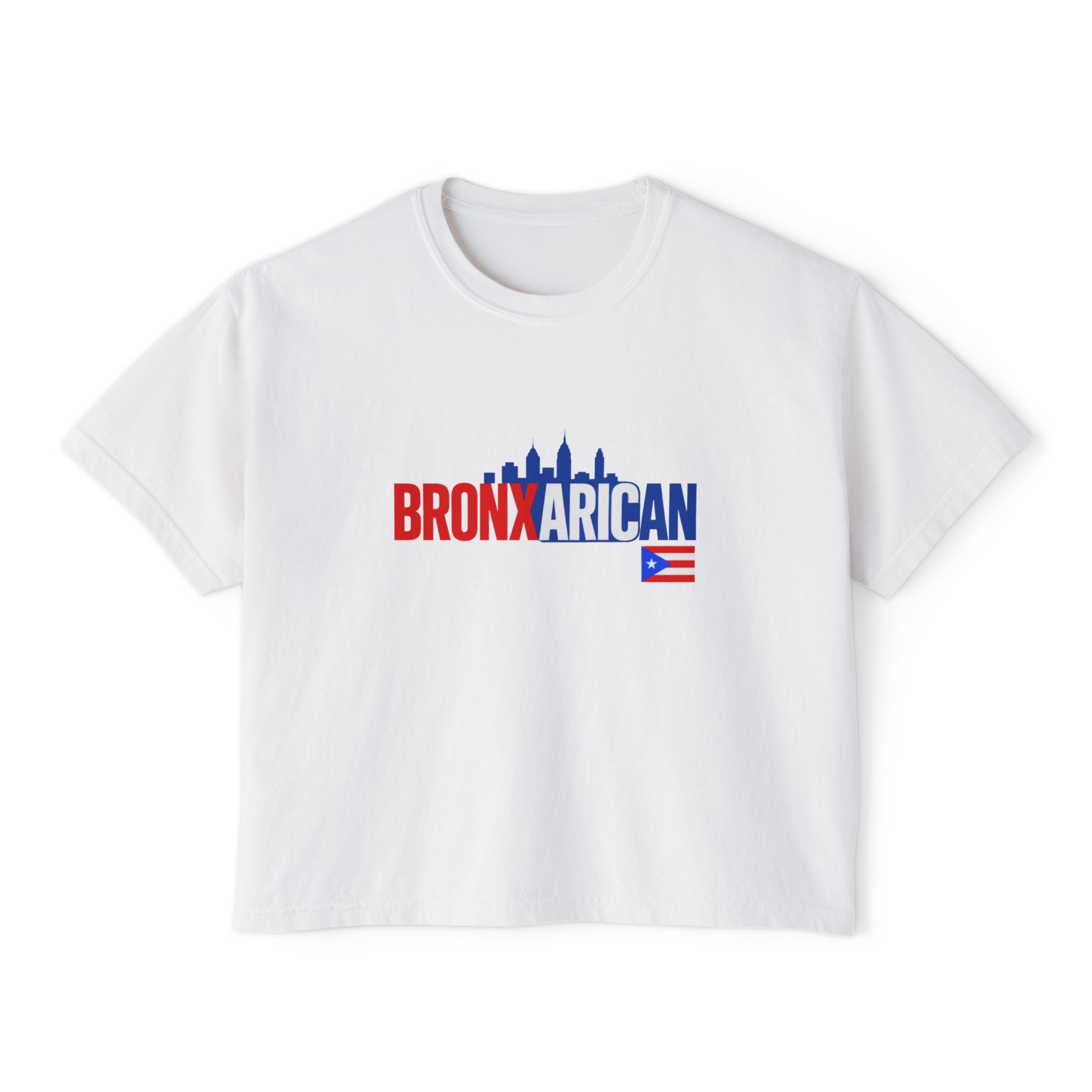 Bronx Rican Women's Boxy Tee – Puerto Rican Pride Skyline Shirt