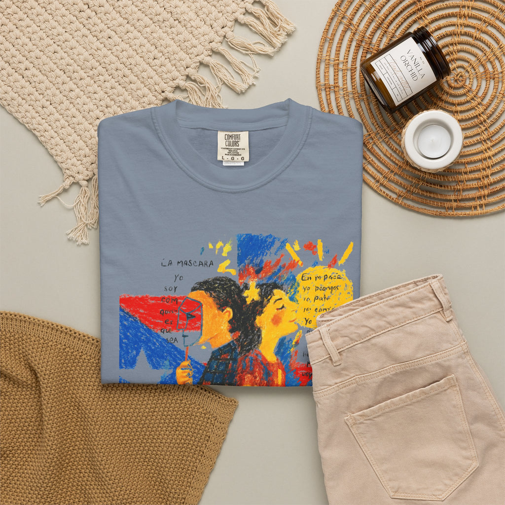 Puerto Rican Flag Art T-Shirt Julia de Burgos homenaje— "The Dua Julia" Illustrated Graphic Tee