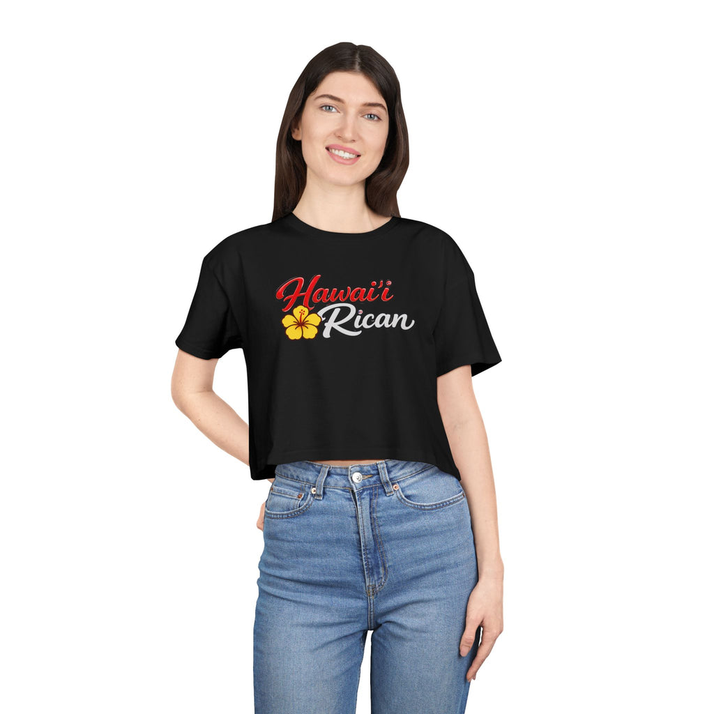 Hawaiian Rican Crop Tee — Floral Island Pride Women’s Top