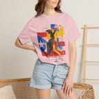 Puerto Rican Flag Art T-Shirt Julia de Burgos homenaje— "The Dua Julia" Illustrated Graphic Tee