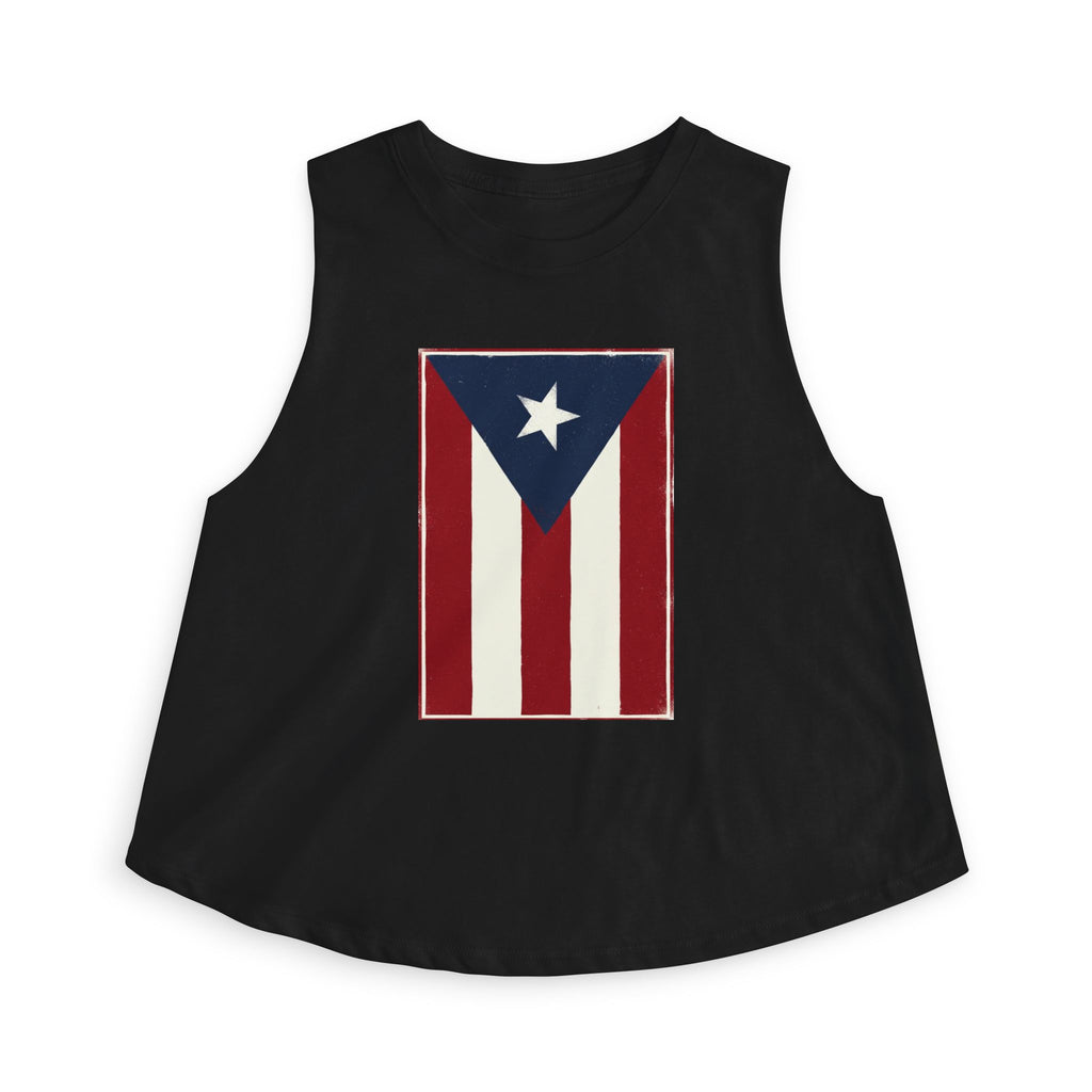 Puerto Rican Flag Crop Top — Vintage Boricua Pride Women's Tank