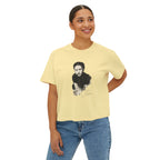 Boxy Tee — Vintage Portrait Graphic "Julia de Burgos" poem Women's Cropped T-Shirt