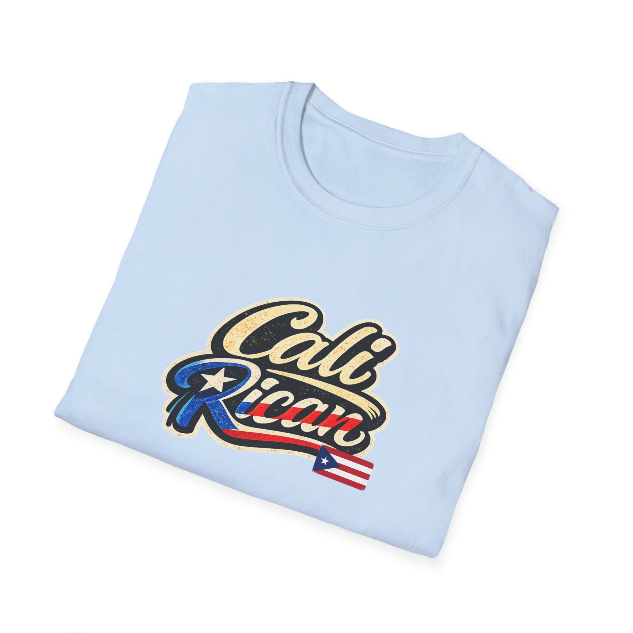 Cali Rican T-Shirt — Retro Puerto Rico Flag Script Tee