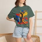 Puerto Rican Flag Art T-Shirt Julia de Burgos homenaje— "The Dua Julia" Illustrated Graphic Tee